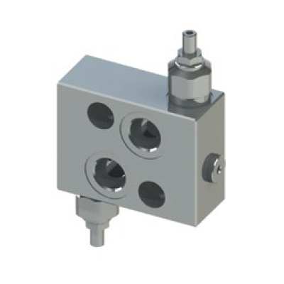 MOTOR FLANGE MOUNTED DOUBLE CROSS LINE DIRECT ACTING RELIEF VALVES - DCM - TO SUIT WS MOTORS - 40 WPM illustration